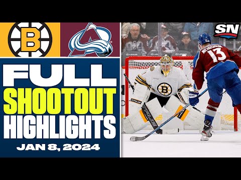 Boston Bruins at Colorado Avalanche | FULL Shootout Highlights - January 8, 2024