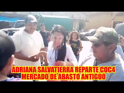 ADRIANA SALVATIERRA REPARTE COC4 EN EL MERCADO ABASTO ANTIGUO DE LA CIUDAD DE SANTA CRUZ...