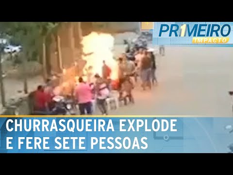 Churrasqueira explode durante evento e sete ficam feridos | Primeiro Impacto (01/10/24)