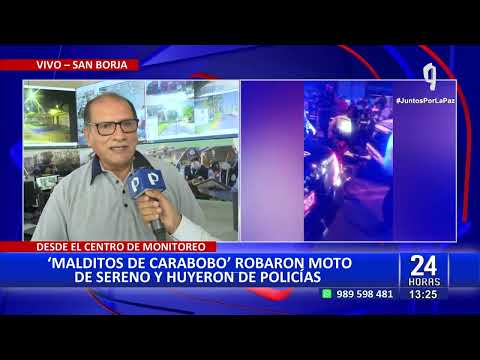 San Borja: Delincuentes roban moto de serenazgo para huir de la policía