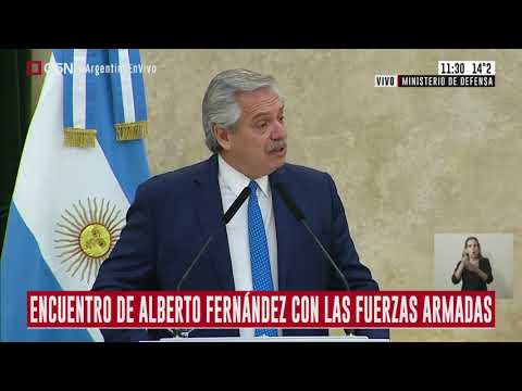 Encuentro entre el presidente Alberto Fernández con las Fuerzas Armadas en el Ministerio de Defensa