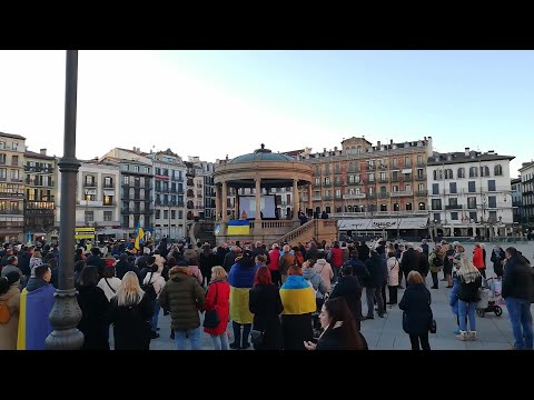 Concentración en Pamplona en solidaridad con Ucrania