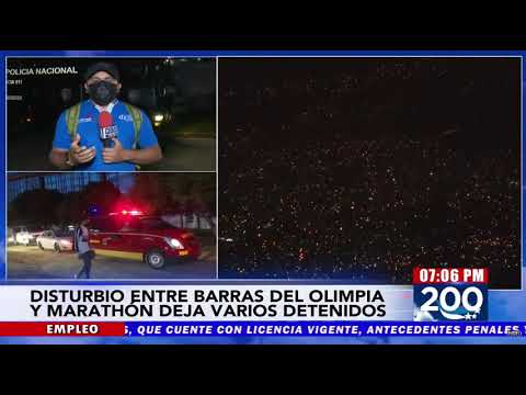 Se reportó enfrentamiento de barras del Olimpia y Marathón en el norte del país