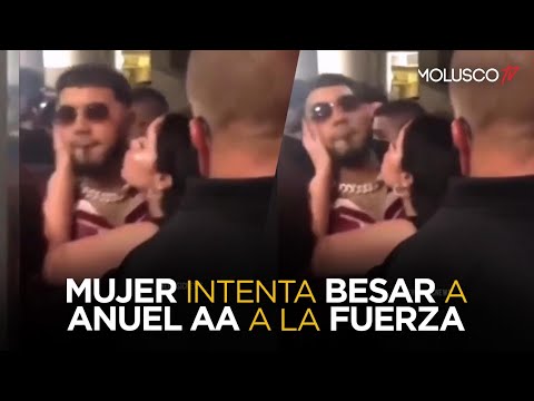 Anuel rechaza a mujer que lo intentó besar en la boca a la fuerza ( Historia y Video )