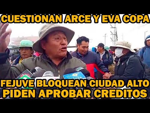 VECINOS DE LA CIUDAD DEL ALTO BLOQUEAN PIDEN APROBAR CREDITOS A LOS LEGISLADORES DE BOLIVIA..