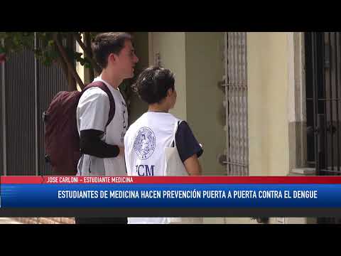 Estudiantes de Medicina hacen prevención puerta a puerta contra el Dengue. Vecinal Maradona.