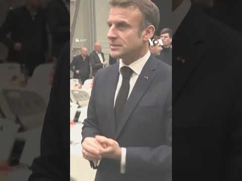 Macron Joins French Troops in Jordan for Christmas Dinner #shorts | VOA News