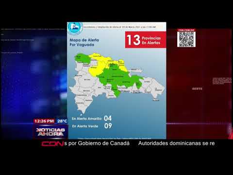 COE emite alertas para 13 provincias por vaguada en RD