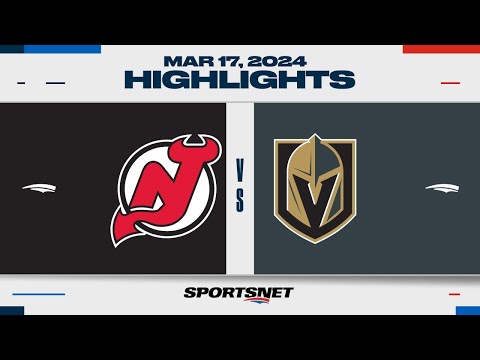 NHL Highlights | Devils vs. Golden Knights - March 17, 2024