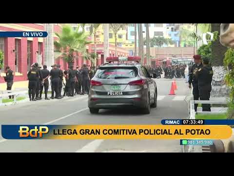 Protestas en Lima: llega gran comitiva policial al cuartel El Potao frente a 'Toma de Lima'