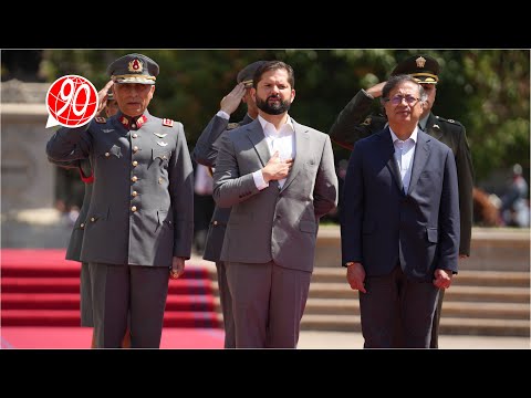 llegada del Presidente Gustavo Petro, al palacio de la Moneda, sede presidencial de Chile.