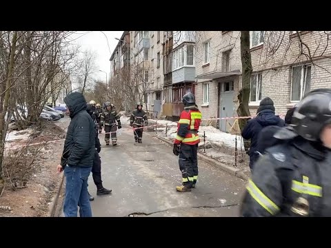 Reactions after explosion in a building in St. Petersburg