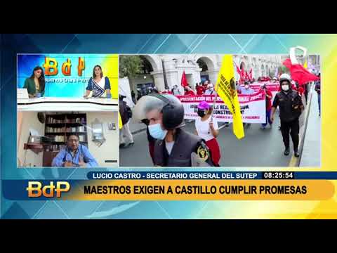 Maestros del Sutep exigen a Castillo que cumpla sus promesas electorales