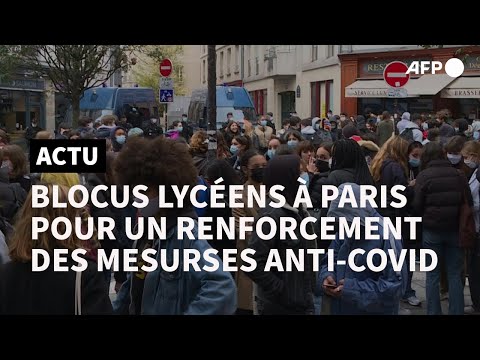 Blocus de lycéens à Paris pour dénoncer l'insuffisance du protocole anti-Covid | AFP