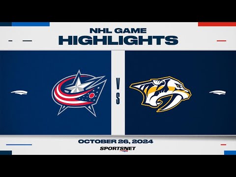 NHL Highlights | Blue Jackets vs. Predators - October 26, 2024