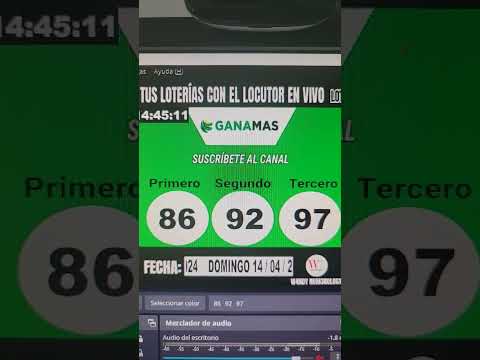 Resultados Lotería GANA MAS NACIONAL TARDE DE HOY DOMINGO 14 DE ABRIL 2024