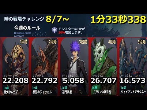 【俺アラ】時の戦場チャレンジ 8/7~ 1分33秒338