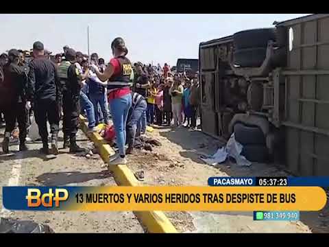 Tragedia en La Libertad: sube a 13 los fallecidos tras volcadura de bus en San Pedro de Lloc
