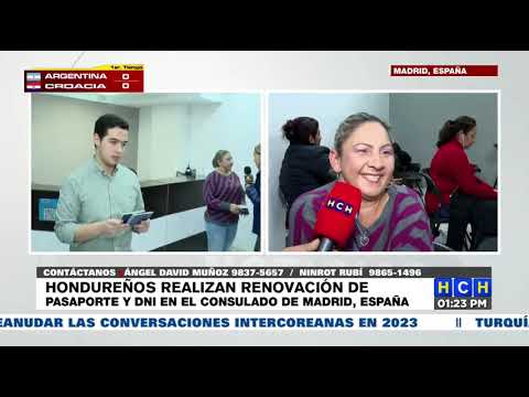 Hondureños acuden al Consulado de Madrid a solicitar sus pasaportes y DNI