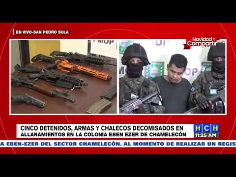 ¡En poder de fusiles AR15! Detienen a supuestos pandilleros en el sector Chamelecón, SPS