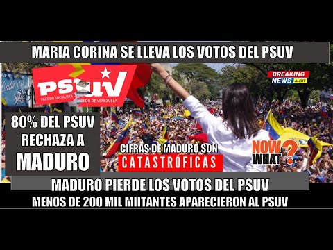 URGENTE! Mas del 80% del PSUV votaria por MARIA CORINA Tiembla el REGIMEN de  MADURO