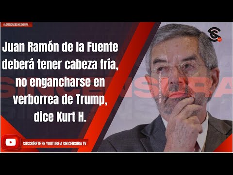 Juan Ramón de la Fuente deberá tener cabeza fría, no engancharse en verborrea de Trump, dice Kurt H.