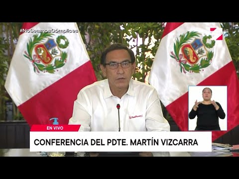 Presidente Martín Vizcarra brinda conferencia de prensa desde Palacio de Gobierno.