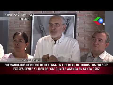Expresidente Carlos Mesa expresa solidaridad con Gobernador Camacho y afirma que dará la cara a inve