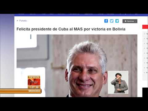 Díaz-Canel felicita al MAS por victoria en Bolivia