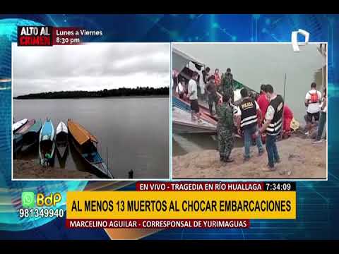 Confirman la muerte de al menos 13 personas tras choque de embarcaciones en río Huallaga