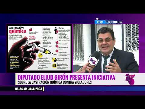 Diputado Eliud Girón presenta iniciativa sobre castración química contra violadores