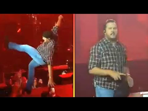 Luke Bryan Falls on Stage After Slipping on a Fan's Phone