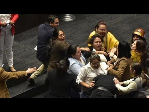 Parlamentarias bolivianas se fueron a los golpes