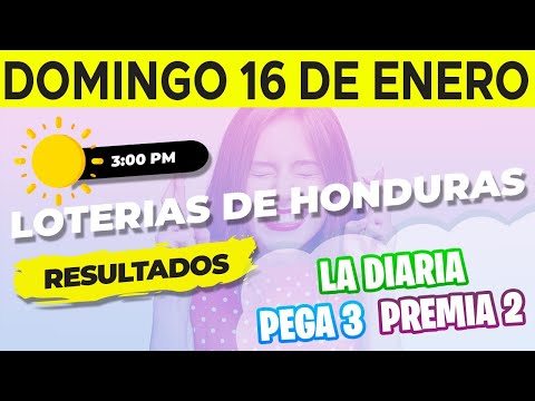 Sorteo 3PM Loto Honduras, La Diaria, Pega 3, Premia 2, Domingo 16 de Enero del 2022 | Ganador