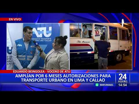 24Horas VIVO Amplían por 6 meses autorizaciones para transporte urbano en Lima y Callao