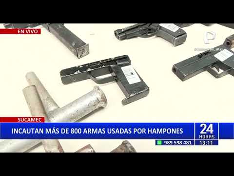 Sucamec incauta más de 800 armas usadas por delincuentes