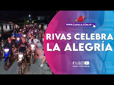 Familias de Rivas participan en diana en saludo al Día Nacional de la Alegría