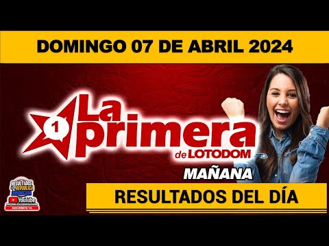 Sorteo Lotería la Primera ? DOMINGO 07 de abril 2024 - 12:00 PM #envivo #laprimera #Lotodom