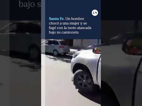 Santa Fé: un hombre chocó a una mujer y se fugó con la moto atascada bajo su camioneta
