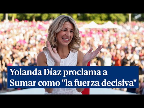 Yolanda Díaz proclama a Sumar como la fuerza decisiva para la bancarrota del PP