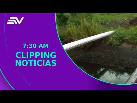 Las tareas de limpieza de diésel en el canal del trasvase Daule - Santa Elena