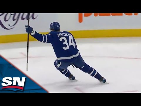 Maple Leafs Auston Matthews Snipes Goal Off Perfect Stretch Pass From Mitch Marner