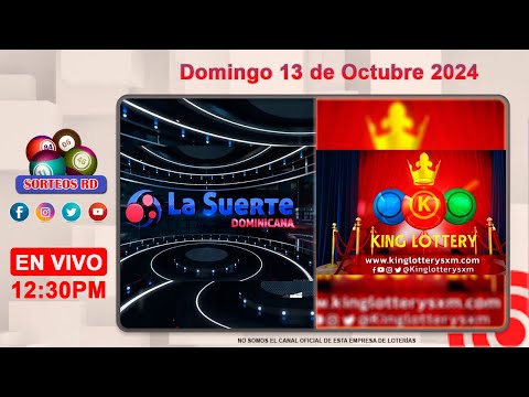 La Suerte Dominicana y King Lottery en Vivo  ?Domingo 13 de Octubre 2024 – 12:30PM