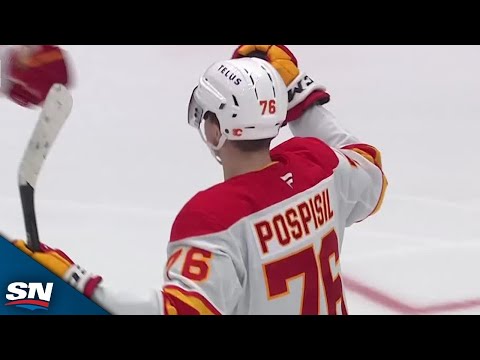 Flames Martin Pospisil Picks Top Corner To Beat Canucks Arturs Silovs