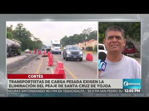 Transportistas de carga pesada en Honduras exigen la eliminación del peaje de Santa Cruz de Yojoa
