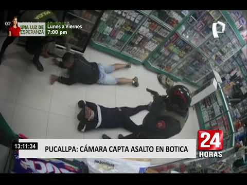 Pucallpa: cámara capta a avezados delincuentes en asalto a botica