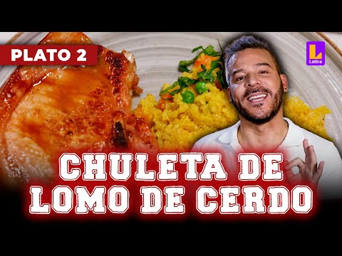 Chuleta de lomo de cerdo a la naranja con quinua a la jardinero | El Gran Chef Famosos