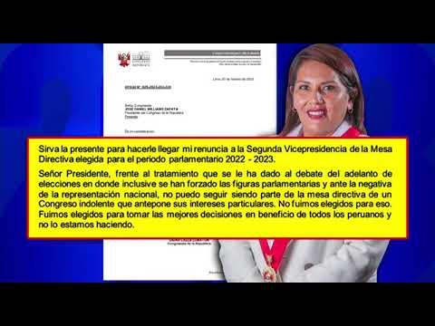 Digna Calle renunció a la vicepresidencia del Congreso (3/3)