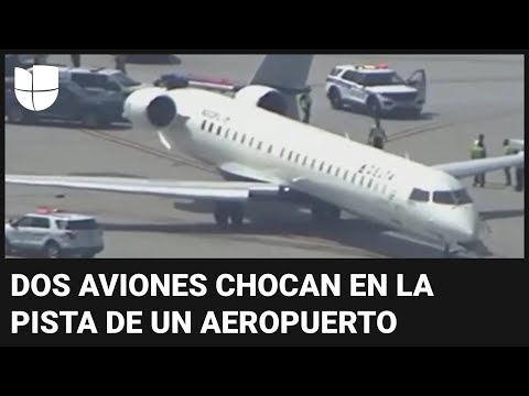 El momento exacto en que dos aviones de Delta chocan en un aeropuerto antes de despegar