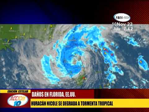 Huracán Nicole se degrada a tormenta tropical